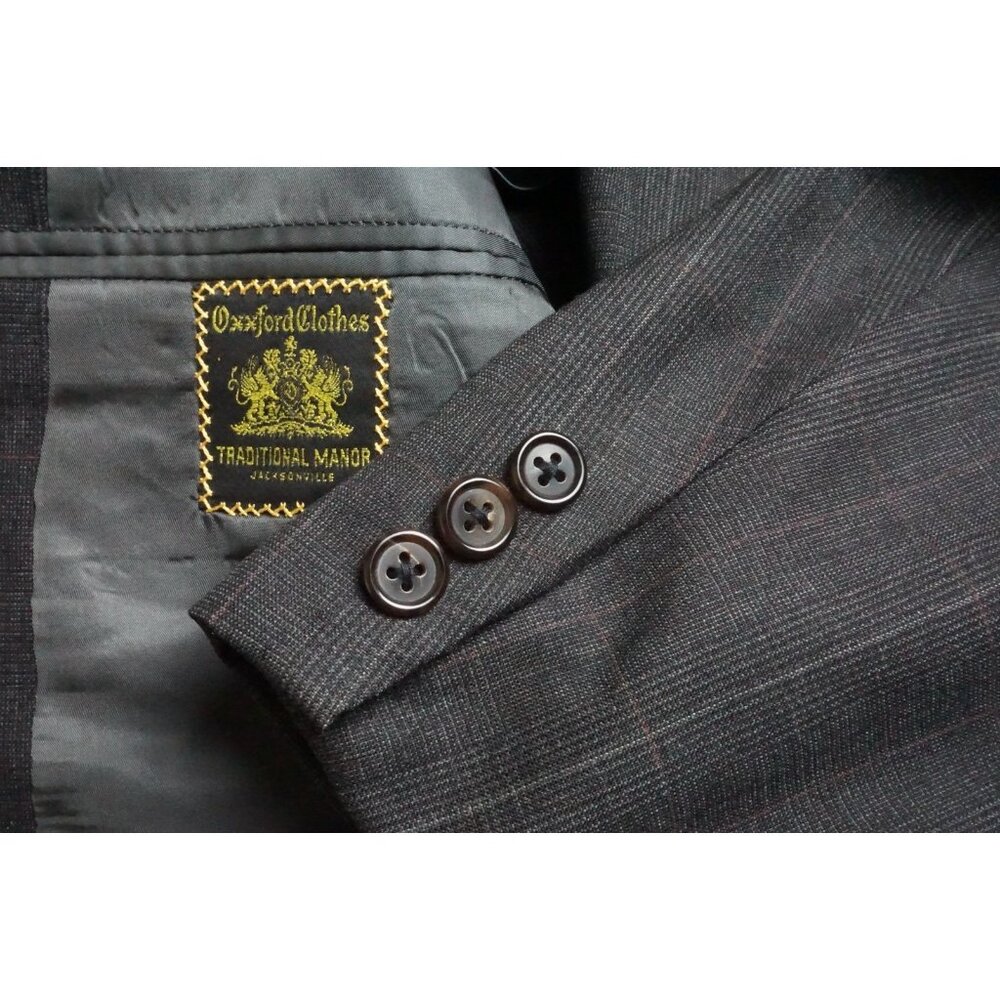 Oxxford Clothes Aristocrat Cachet Onwentsia Brown Plaid Sport Coat Sz 46